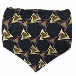 Jhane Barnes Luxury Tie Men's Purple Beige Print Geometric Fine Necktie JAPAN